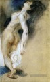 Nu féminin tué derrière le romantique Eugène Delacroix